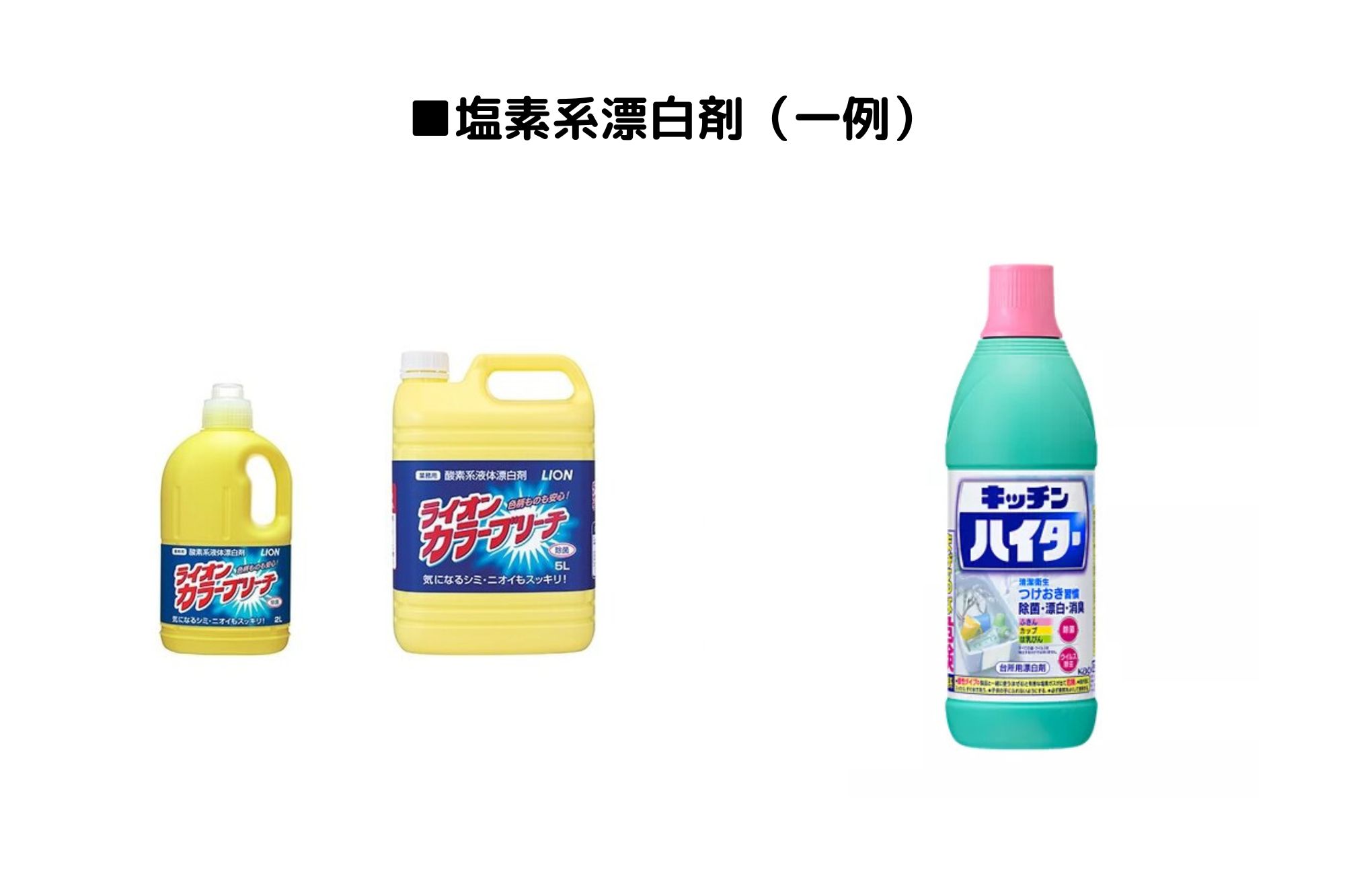 市販で手に入る塩素系漂白剤の定番製品
