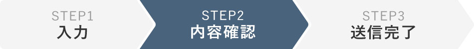 STEP1 入力 STEP2 内容確認 STEP3 送信完了