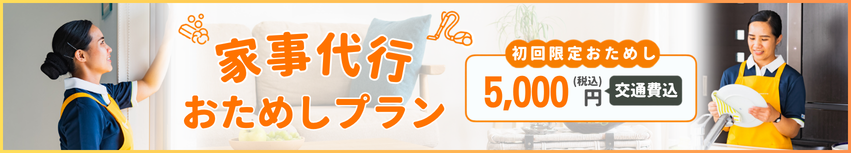 家事代行おためしプラン 初回限定5,000円(税込・交通費込)