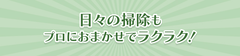 日々の掃除もプロにおまかせでラクラク！