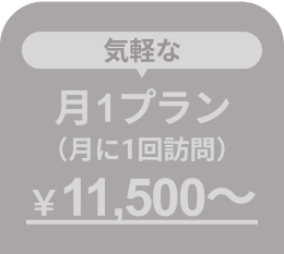 気軽な 月1プラン(月に1回訪問)￥11,500〜