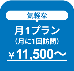 気軽な 月1プラン(月に1回訪問)￥11,500〜