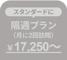 スタンダードに 隔週プラン(月に2回訪問)￥17,250〜