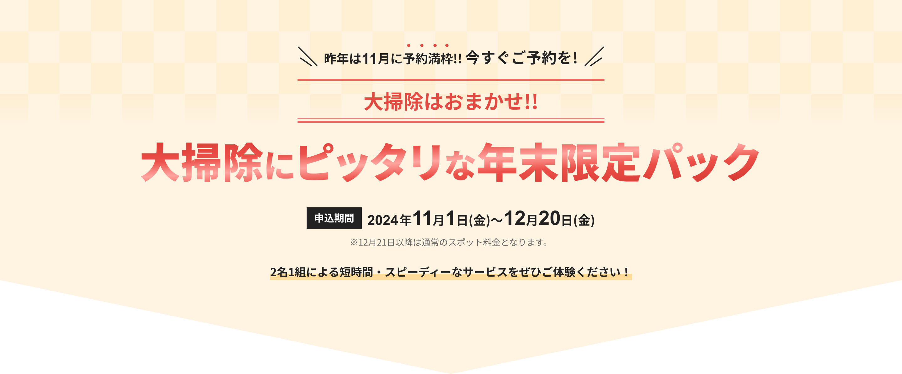 大掃除にピッタリな年末限定パック