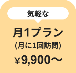 気軽な月1プラン (月に1回訪問) ¥9,900~